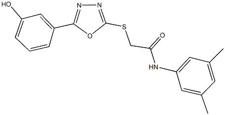 N-(3,5-dimethylphenyl)-2-{[5-(3-hydroxyphenyl)-1,3,4-oxadiazol-2-yl]sulfanyl}acetamide 구조식 이미지