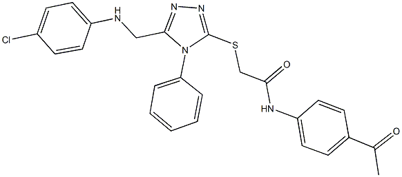 N-(4-acetylphenyl)-2-({5-[(4-chloroanilino)methyl]-4-phenyl-4H-1,2,4-triazol-3-yl}sulfanyl)acetamide 구조식 이미지