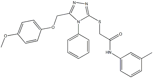 2-({5-[(4-methoxyphenoxy)methyl]-4-phenyl-4H-1,2,4-triazol-3-yl}sulfanyl)-N-(3-methylphenyl)acetamide 구조식 이미지