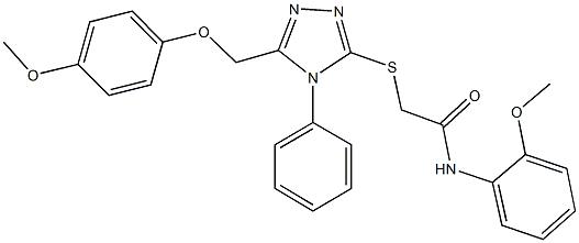 2-({5-[(4-methoxyphenoxy)methyl]-4-phenyl-4H-1,2,4-triazol-3-yl}sulfanyl)-N-(2-methoxyphenyl)acetamide 구조식 이미지