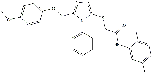 N-(2,5-dimethylphenyl)-2-({5-[(4-methoxyphenoxy)methyl]-4-phenyl-4H-1,2,4-triazol-3-yl}sulfanyl)acetamide Structure