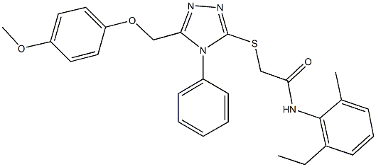 N-(2-ethyl-6-methylphenyl)-2-({5-[(4-methoxyphenoxy)methyl]-4-phenyl-4H-1,2,4-triazol-3-yl}sulfanyl)acetamide Structure