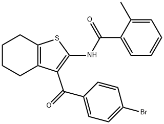 N-[3-(4-bromobenzoyl)-4,5,6,7-tetrahydro-1-benzothien-2-yl]-2-methylbenzamide 구조식 이미지
