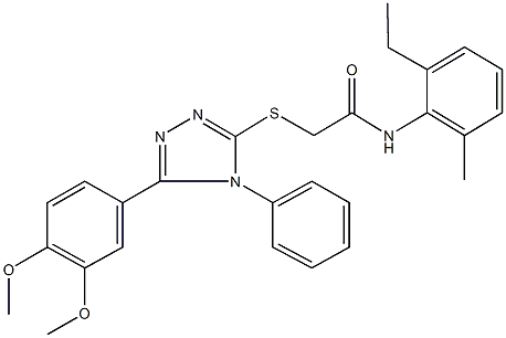2-{[5-(3,4-dimethoxyphenyl)-4-phenyl-4H-1,2,4-triazol-3-yl]sulfanyl}-N-(2-ethyl-6-methylphenyl)acetamide Structure