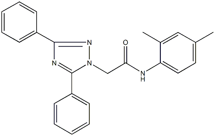 N-(2,4-dimethylphenyl)-2-(3,5-diphenyl-1H-1,2,4-triazol-1-yl)acetamide 구조식 이미지