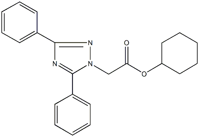 cyclohexyl (3,5-diphenyl-1H-1,2,4-triazol-1-yl)acetate 구조식 이미지