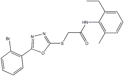 2-{[5-(2-bromophenyl)-1,3,4-oxadiazol-2-yl]sulfanyl}-N-(2-ethyl-6-methylphenyl)acetamide Structure