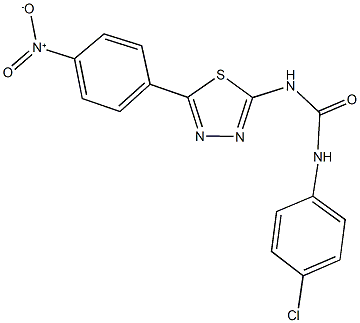 N-(4-chlorophenyl)-N'-(5-{4-nitrophenyl}-1,3,4-thiadiazol-2-yl)urea 구조식 이미지