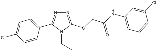 N-(3-chlorophenyl)-2-{[5-(4-chlorophenyl)-4-ethyl-4H-1,2,4-triazol-3-yl]sulfanyl}acetamide 구조식 이미지