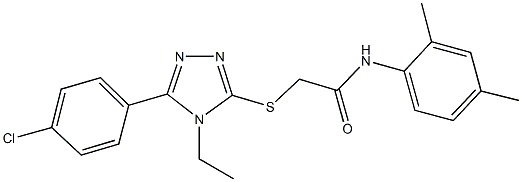 2-{[5-(4-chlorophenyl)-4-ethyl-4H-1,2,4-triazol-3-yl]sulfanyl}-N-(2,4-dimethylphenyl)acetamide 구조식 이미지