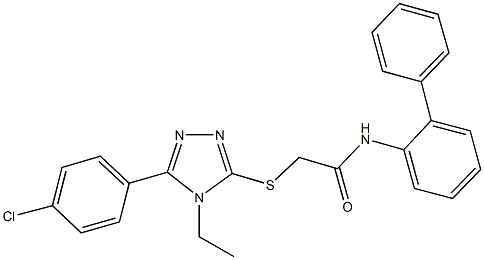 N-[1,1'-biphenyl]-2-yl-2-{[5-(4-chlorophenyl)-4-ethyl-4H-1,2,4-triazol-3-yl]sulfanyl}acetamide 구조식 이미지