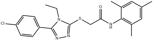 2-{[5-(4-chlorophenyl)-4-ethyl-4H-1,2,4-triazol-3-yl]sulfanyl}-N-mesitylacetamide Structure