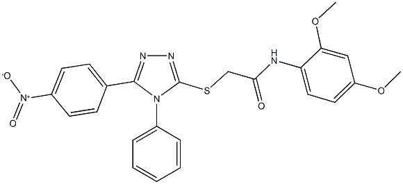 N-[2,4-bis(methyloxy)phenyl]-2-[(5-{4-nitrophenyl}-4-phenyl-4H-1,2,4-triazol-3-yl)sulfanyl]acetamide 구조식 이미지