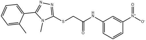 N-{3-nitrophenyl}-2-{[4-methyl-5-(2-methylphenyl)-4H-1,2,4-triazol-3-yl]sulfanyl}acetamide 구조식 이미지