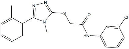 N-(3-chlorophenyl)-2-{[4-methyl-5-(2-methylphenyl)-4H-1,2,4-triazol-3-yl]sulfanyl}acetamide 구조식 이미지