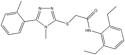 N-(2,6-diethylphenyl)-2-{[4-methyl-5-(2-methylphenyl)-4H-1,2,4-triazol-3-yl]sulfanyl}acetamide 구조식 이미지