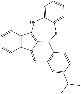 6-(4-isopropylphenyl)-6,12-dihydro-7H-indeno[2,1-c][1,5]benzothiazepin-7-one Structure