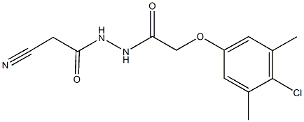 2-(4-chloro-3,5-dimethylphenoxy)-N'-(cyanoacetyl)acetohydrazide 구조식 이미지