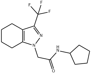 N-cyclopentyl-2-[3-(trifluoromethyl)-4,5,6,7-tetrahydro-1H-indazol-1-yl]acetamide 구조식 이미지