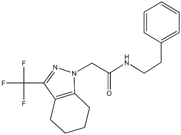 N-(2-phenylethyl)-2-[3-(trifluoromethyl)-4,5,6,7-tetrahydro-1H-indazol-1-yl]acetamide 구조식 이미지