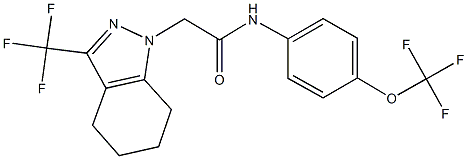 N-[4-(trifluoromethoxy)phenyl]-2-[3-(trifluoromethyl)-4,5,6,7-tetrahydro-1H-indazol-1-yl]acetamide 구조식 이미지