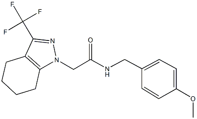N-(4-methoxybenzyl)-2-[3-(trifluoromethyl)-4,5,6,7-tetrahydro-1H-indazol-1-yl]acetamide 구조식 이미지