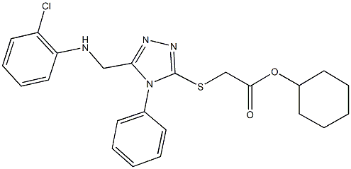 cyclohexyl ({5-[(2-chloroanilino)methyl]-4-phenyl-4H-1,2,4-triazol-3-yl}sulfanyl)acetate 구조식 이미지