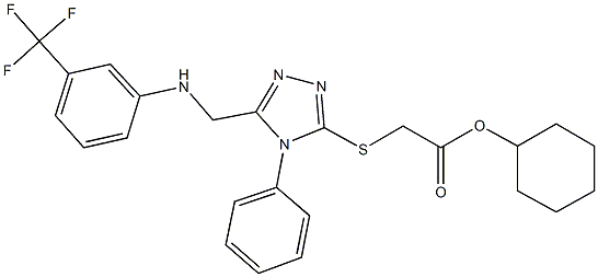 cyclohexyl [(4-phenyl-5-{[3-(trifluoromethyl)anilino]methyl}-4H-1,2,4-triazol-3-yl)sulfanyl]acetate 구조식 이미지