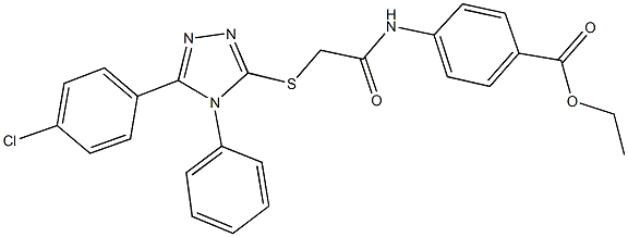 ethyl 4-[({[5-(4-chlorophenyl)-4-phenyl-4H-1,2,4-triazol-3-yl]sulfanyl}acetyl)amino]benzoate Structure