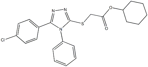 cyclohexyl {[5-(4-chlorophenyl)-4-phenyl-4H-1,2,4-triazol-3-yl]sulfanyl}acetate 구조식 이미지