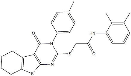 N-(2,3-dimethylphenyl)-2-{[3-(4-methylphenyl)-4-oxo-3,4,5,6,7,8-hexahydro[1]benzothieno[2,3-d]pyrimidin-2-yl]sulfanyl}acetamide Structure