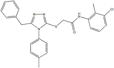 2-{[5-benzyl-4-(4-methylphenyl)-4H-1,2,4-triazol-3-yl]sulfanyl}-N-(3-chloro-2-methylphenyl)acetamide Structure