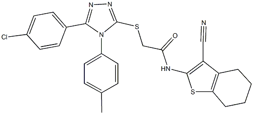 2-{[5-(4-chlorophenyl)-4-(4-methylphenyl)-4H-1,2,4-triazol-3-yl]sulfanyl}-N-(3-cyano-4,5,6,7-tetrahydro-1-benzothien-2-yl)acetamide Structure