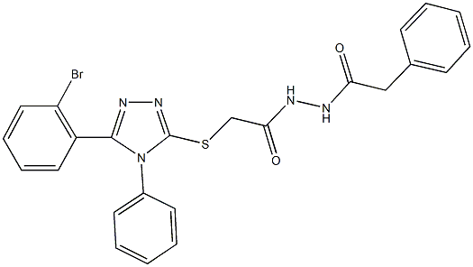 2-{[5-(2-bromophenyl)-4-phenyl-4H-1,2,4-triazol-3-yl]sulfanyl}-N'-(phenylacetyl)acetohydrazide Structure