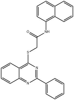 N-(1-naphthyl)-2-[(2-phenyl-4-quinazolinyl)sulfanyl]acetamide 구조식 이미지