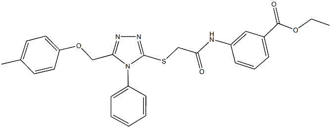 ethyl 3-{[({5-[(4-methylphenoxy)methyl]-4-phenyl-4H-1,2,4-triazol-3-yl}sulfanyl)acetyl]amino}benzoate 구조식 이미지