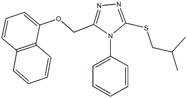 3-(isobutylsulfanyl)-5-[(1-naphthyloxy)methyl]-4-phenyl-4H-1,2,4-triazole 구조식 이미지