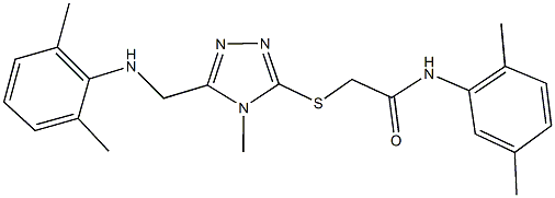 2-({5-[(2,6-dimethylanilino)methyl]-4-methyl-4H-1,2,4-triazol-3-yl}sulfanyl)-N-(2,5-dimethylphenyl)acetamide 구조식 이미지