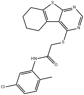 N-(5-chloro-2-methylphenyl)-2-(5,6,7,8-tetrahydro[1]benzothieno[2,3-d]pyrimidin-4-ylsulfanyl)acetamide Structure