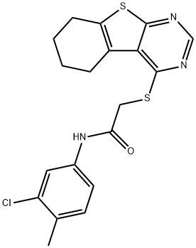 N-(3-chloro-4-methylphenyl)-2-(5,6,7,8-tetrahydro[1]benzothieno[2,3-d]pyrimidin-4-ylsulfanyl)acetamide Structure