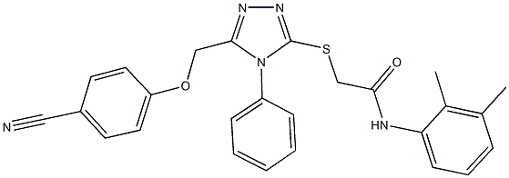 2-({5-[(4-cyanophenoxy)methyl]-4-phenyl-4H-1,2,4-triazol-3-yl}sulfanyl)-N-(2,3-dimethylphenyl)acetamide 구조식 이미지