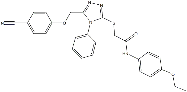 2-({5-[(4-cyanophenoxy)methyl]-4-phenyl-4H-1,2,4-triazol-3-yl}sulfanyl)-N-(4-ethoxyphenyl)acetamide Structure