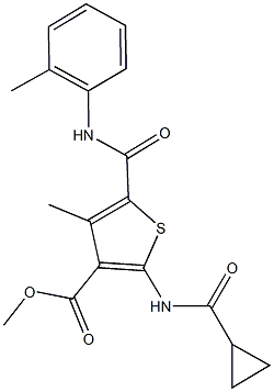 methyl 2-[(cyclopropylcarbonyl)amino]-4-methyl-5-(2-toluidinocarbonyl)-3-thiophenecarboxylate Structure