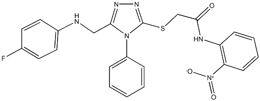 2-({5-[(4-fluoroanilino)methyl]-4-phenyl-4H-1,2,4-triazol-3-yl}sulfanyl)-N-{2-nitrophenyl}acetamide 구조식 이미지