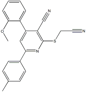 2-[(cyanomethyl)sulfanyl]-4-(2-methoxyphenyl)-6-(4-methylphenyl)nicotinonitrile Structure