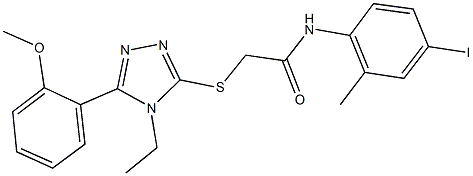 2-{[4-ethyl-5-(2-methoxyphenyl)-4H-1,2,4-triazol-3-yl]sulfanyl}-N-(4-iodo-2-methylphenyl)acetamide Structure