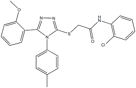 N-(2-chlorophenyl)-2-{[5-(2-methoxyphenyl)-4-(4-methylphenyl)-4H-1,2,4-triazol-3-yl]sulfanyl}acetamide 구조식 이미지