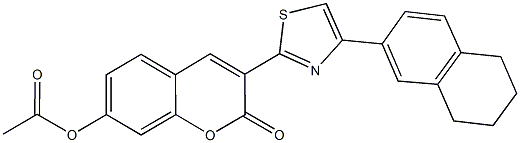 2-oxo-3-[4-(5,6,7,8-tetrahydro-2-naphthalenyl)-1,3-thiazol-2-yl]-2H-chromen-7-yl acetate 구조식 이미지