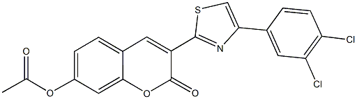 3-[4-(3,4-dichlorophenyl)-1,3-thiazol-2-yl]-2-oxo-2H-chromen-7-yl acetate Structure