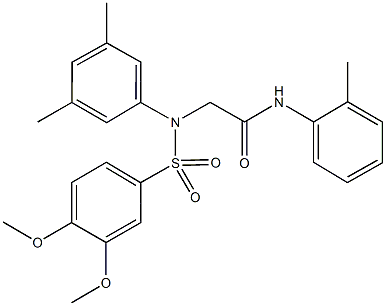 2-{[(3,4-dimethoxyphenyl)sulfonyl]-3,5-dimethylanilino}-N-(2-methylphenyl)acetamide Structure
